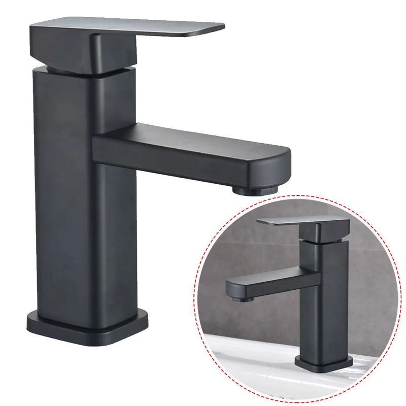 Black/Chrome Bathroom Faucets Hot and Cold Mixer Faucets Vanity Bathroom Kitchen Deck Mounted Bathroom Sink Faucets