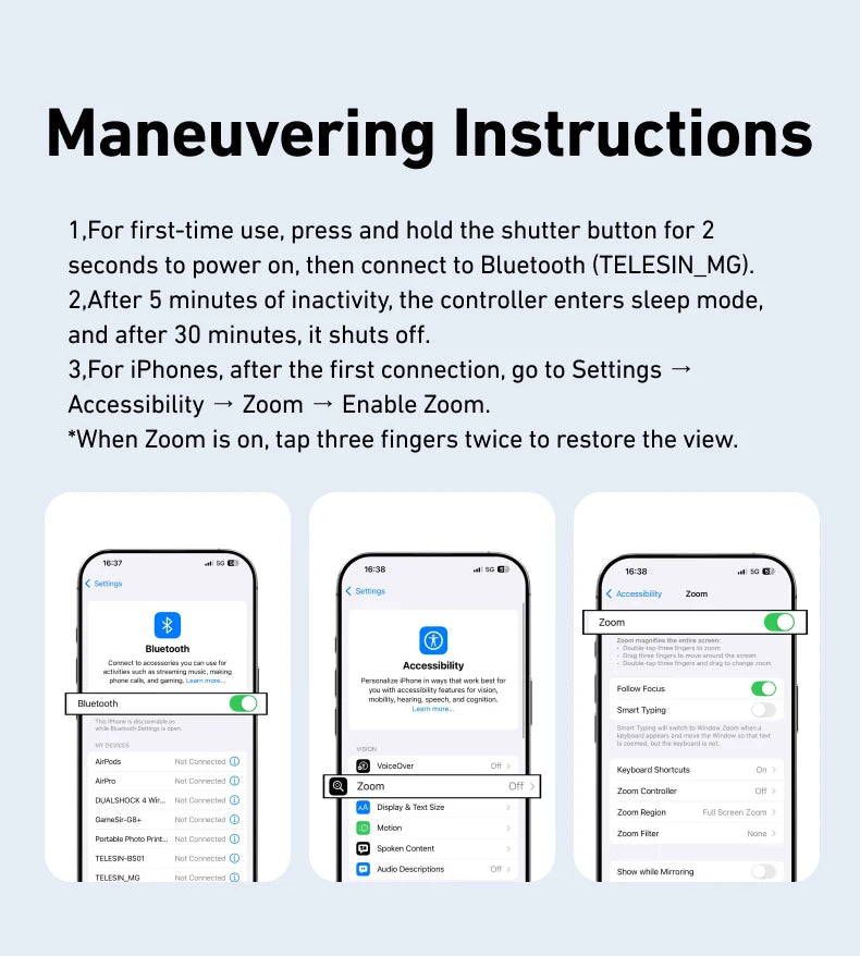 TELESIN-empuñadura magnética para cámara de teléfono, soporte para teléfono, ayuda de disparo, mango de Control remoto para Iphone, HUAWEI, SAMSUNG