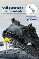 Steel Toe Shoes for Men Indestructible Work Boots Lightweight Safety Shoes Walking Anti-smash Anti-puncture Protective Sneakers