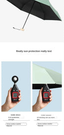 Mini sombrilla de bolsillo para la lluvia, paraguas de vinilo plegable con prote