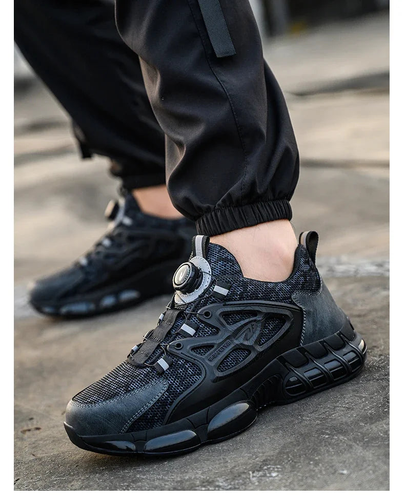 Steel Toe Shoes for Men Indestructible Work Boots Lightweight Safety Shoes Walking Anti-smash Anti-puncture Protective Sneakers