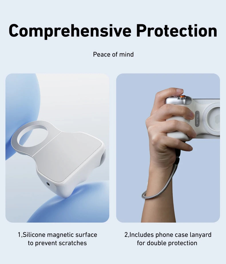TELESIN-empuñadura magnética para cámara de teléfono, soporte para teléfono, ayuda de disparo, mango de Control remoto para Iphone, HUAWEI, SAMSUNG