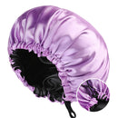Women's Fashion Bonnet Soft Silk Smooth Double Layered Button Adjustable Hair Hat for Daily Home Comfortable Sleep Hat