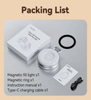 TELESIN Smartphone Luz de relleno magnética Mini Selfie Luz 3 modos Brillo ajustable para Iphone XIAOMI HUAWEI SAMSUNG Teléfono