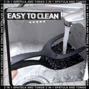 Espátula con agarre 2 en 1, abrazadera para huevos, panqueques, pescado, tostada francesa, tortilla, antiadherente, herramienta de cocina para el hogar