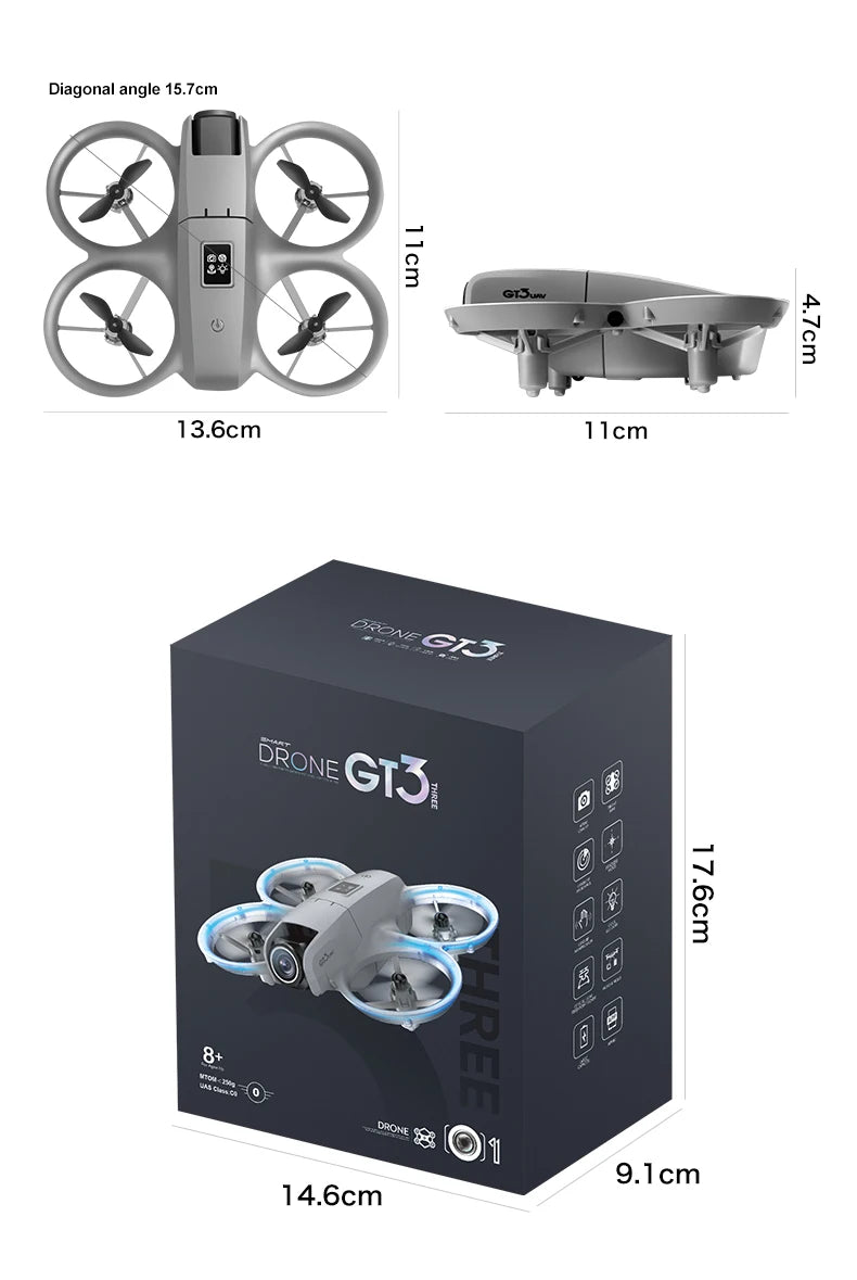 2025 GT3 RC Drone 8K 5G profesional HD fotografía aérea evitación de obstáculos Control remoto avión Cámara Dual Quadcopter juguete