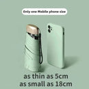 Mini sombrilla de bolsillo para la lluvia, paraguas de vinilo plegable con prote