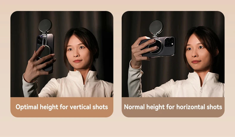 TELESIN Smartphone Luz de relleno magnética Mini Selfie Luz 3 modos Brillo ajustable para Iphone XIAOMI HUAWEI SAMSUNG Teléfono